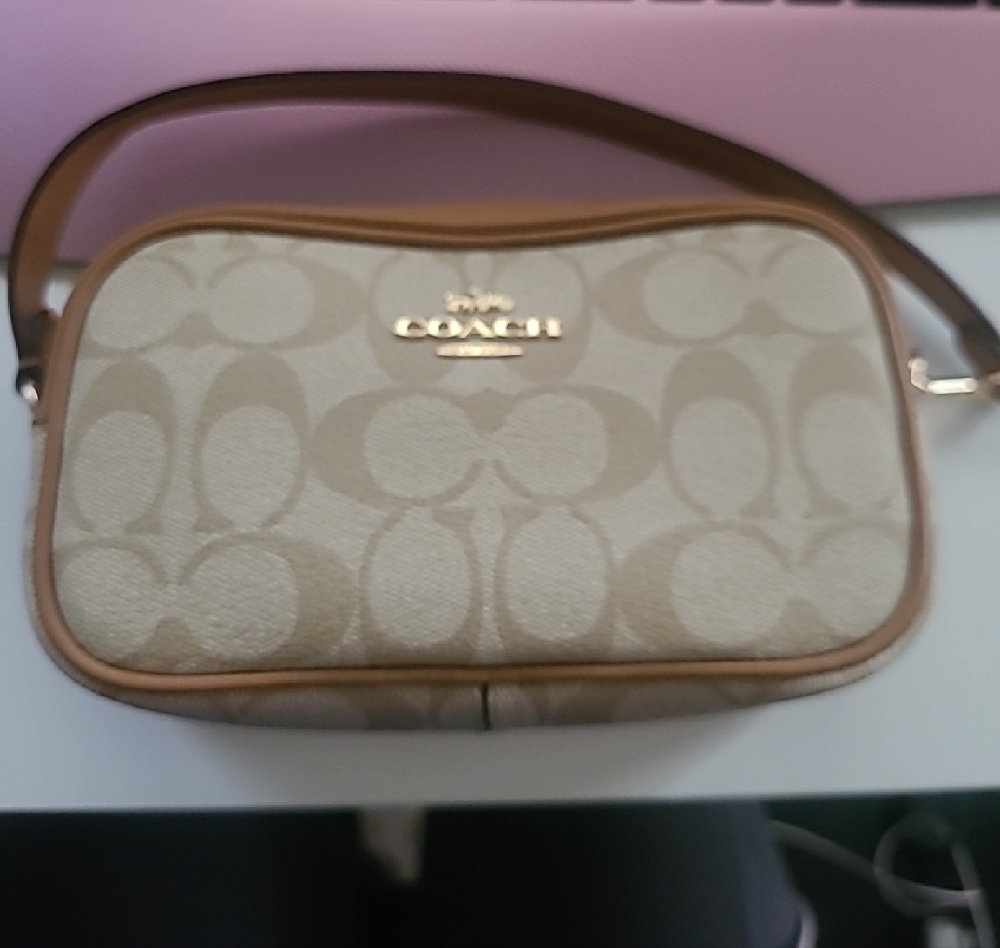 Coach Tan Jaime WRISTLET with Signature Monogram